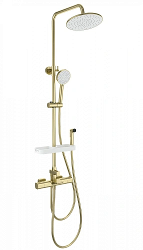 Душевая система Wonzon & Woghand с термостатом, брашированное золото (WW-C3017-A1-BG) Душевая система Wonzon & Woghand с термостатом, брашированное золото (WW-C3017-A1-BG)