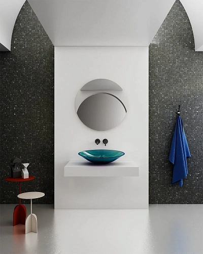 Раковина ABBER Kristall AT2812Aquamarin прозрачная, накладная, бирюзовая Раковина ABBER Kristall AT2812Aquamarin прозрачная, накладная, бирюзовая