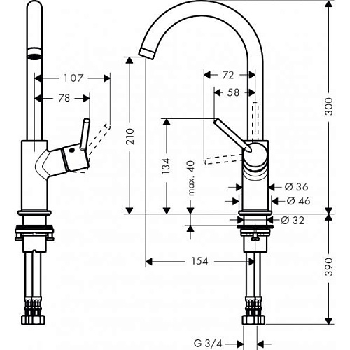 Смеситель для раковины hansgrohe Talis с поворотным изливом и сливным клапаном Push-Open, хром 32082000. Смеситель для раковины hansgrohe Talis с поворотным изливом и сливным клапаном Push-Open, хром 32082000.