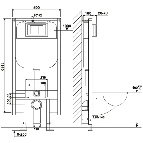 Инсталляция для унитаза Ceruttispa CR557 повышенной коррозионной стойкости Инсталляция для унитаза Ceruttispa CR557 повышенной коррозионной стойкости