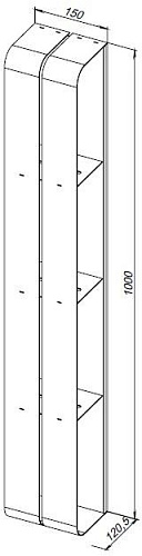 Полка Aquanet Магнум 15x100 черная матовая, вертикальная 00302226 Полка Aquanet Магнум 15x100 черная матовая, вертикальная 00302226