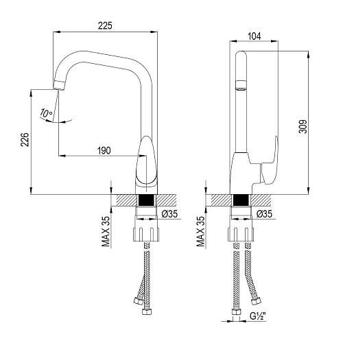 Смеситель для кухни Lemark Pramen LM3355C, хром Смеситель для кухни Lemark Pramen LM3355C, хром
