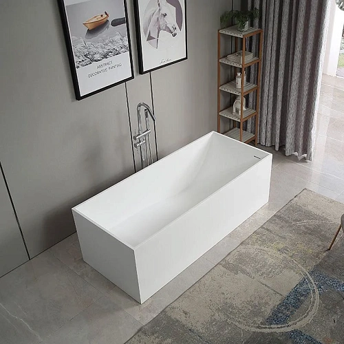 Ванна отдельностоящая ABBER AS9642-1.8 180x76 универсальная, белая матовая, искусственный камень Ванна отдельностоящая ABBER AS9642-1.8 180x76 универсальная, белая матовая, искусственный камень