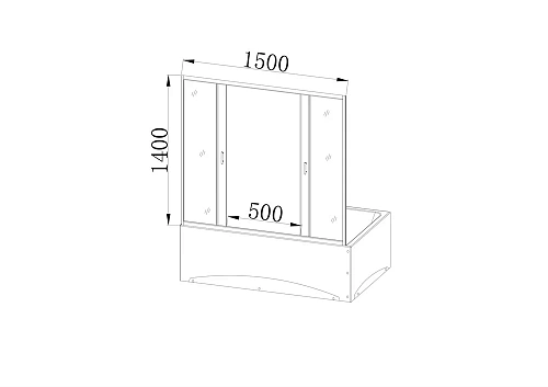 Шторка на ванну Taliente 150x140см, раздвижная, прозрачное стекло 6мм, профиль хром TA-1514CP Шторка на ванну Taliente 150x140см, раздвижная, прозрачное стекло 6мм, профиль хром TA-1514CP