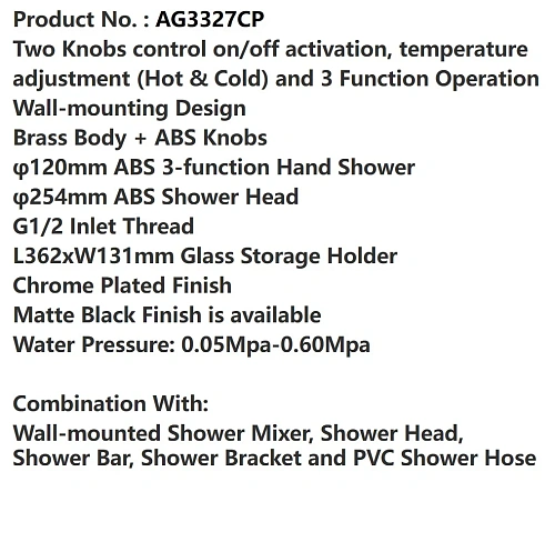 Душевая система ARROW AG3327CP хром Душевая система ARROW AG3327CP хром