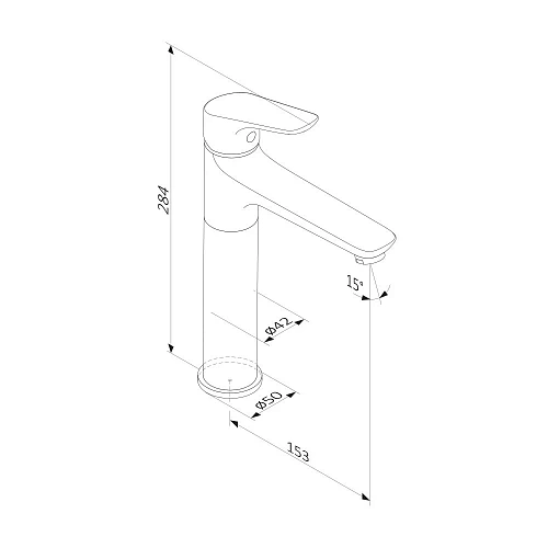Смеситель для раковины Damixa Jupiter 770250001 высокий, хром Смеситель для раковины Damixa Jupiter 770250001 высокий, хром