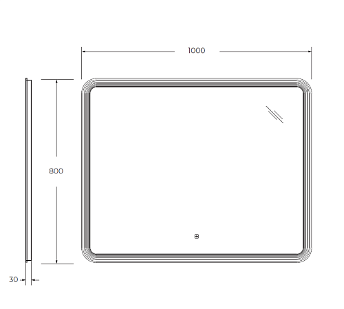 Зеркало CEZARES DUET с лазерной гравировкой подсветкой и сенсорным выключателем CZR-SPC-DUET-1000-800-LED-TCH 1000x800x30 Зеркало CEZARES DUET с лазерной гравировкой подсветкой и сенсорным выключателем CZR-SPC-DUET-1000-800-LED-TCH 1000x800x30