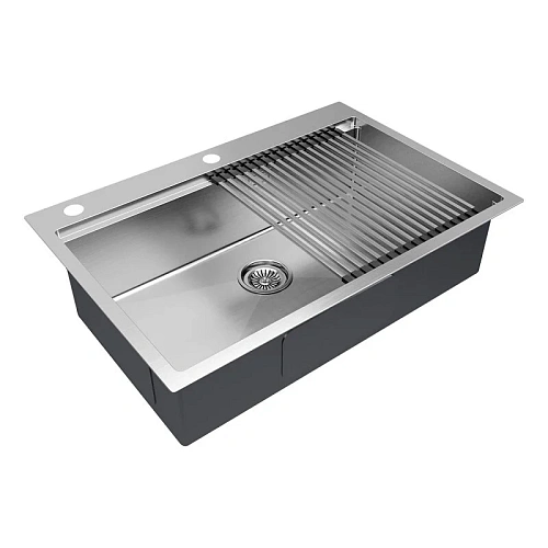 Кухонная мойка Paulmark KRONER-PRO 75 с ролл-матом PRO в цвет мойки, PM707551-BS+R405-BS Кухонная мойка Paulmark KRONER-PRO 75 с ролл-матом PRO в цвет мойки, PM707551-BS+R405-BS