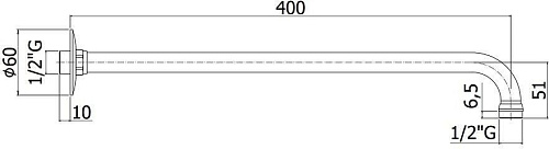 Кронштейн верхнего душа Paffoni Soffioni ZSOF017CR Кронштейн верхнего душа Paffoni Soffioni ZSOF017CR
