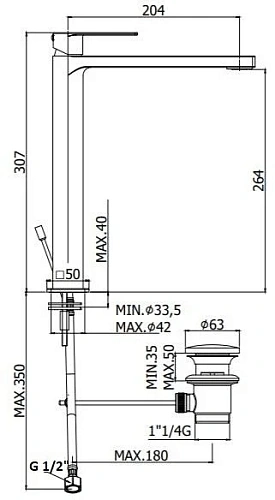 Смеситель для раковины Paffoni Tango TA081KCR хром Смеситель для раковины Paffoni Tango TA081KCR хром