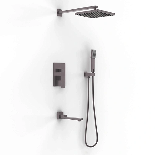 Душевая система BERGES NARDIS 3S встраиваемая, поворотный излив, оружейная сталь 071012 Душевая система BERGES NARDIS 3S встраиваемая, поворотный излив, оружейная сталь 071012