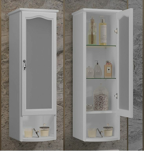 Шкаф Opadiris Риспекто подвесной, одностворчатый, белый матовый, правый, с матовым стеклом 00-00006082 Шкаф Opadiris Риспекто подвесной, одностворчатый, белый матовый, правый, с матовым стеклом 00-00006082