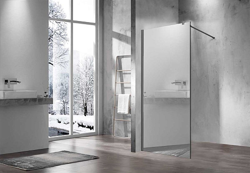 Душевая перегородка Vincea Walk-In VSW-1H900MRGM, 900*2000, вороненая сталь, стекло зеркальное Душевая перегородка Vincea Walk-In VSW-1H900MRGM, 900*2000, вороненая сталь, стекло зеркальное