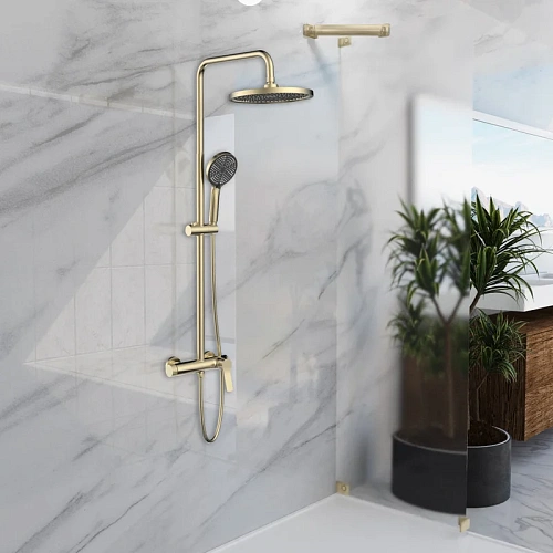 Душевая система Vincea Arco VSFS-4AR1BG с изливом, брашированное золото Душевая система Vincea Arco VSFS-4AR1BG с изливом, брашированное золото