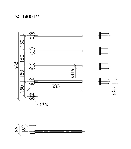 Полотенцесушитель электрический SANCOS Linea SC14001CH встраиваемый хром Полотенцесушитель электрический SANCOS Linea SC14001CH встраиваемый хром