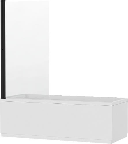 Шторка на ванну DIWO Анапа распашная 75х140, профиль черный матовый 569212 Шторка на ванну DIWO Анапа распашная 75х140, профиль черный матовый 569212