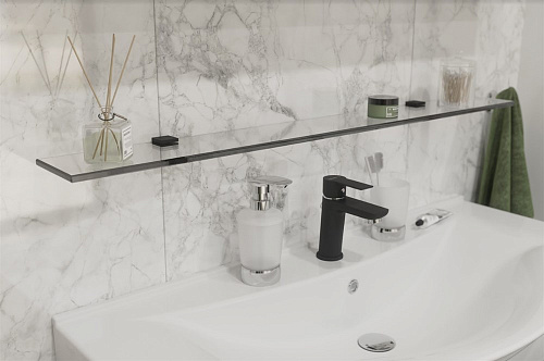 Полка STWORKI Glass Shelf 100 полкодержатели черные 440809 Полка STWORKI Glass Shelf 100 полкодержатели черные 440809