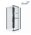 Картинка анонса товара «душевая кабина ceruttispa mimi90b 90x90x215-225 профиль черный, стекло прозрачное»