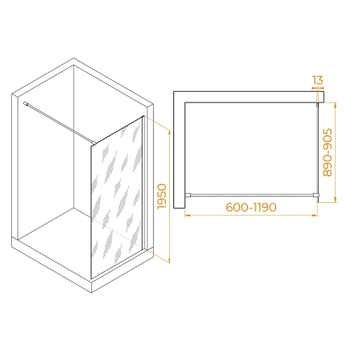 Душевая перегородка RGW Walk In WA-010G 900 мм 351001009-16 золото, Easy Clean Душевая перегородка RGW Walk In WA-010G 900 мм 351001009-16 золото, Easy Clean