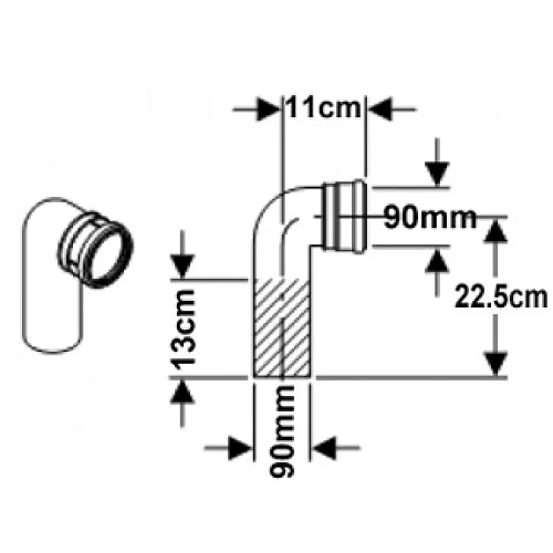 Соединительное колено 90 градусов Geberit 366.061.16.1 Соединительное колено 90 градусов Geberit 366.061.16.1