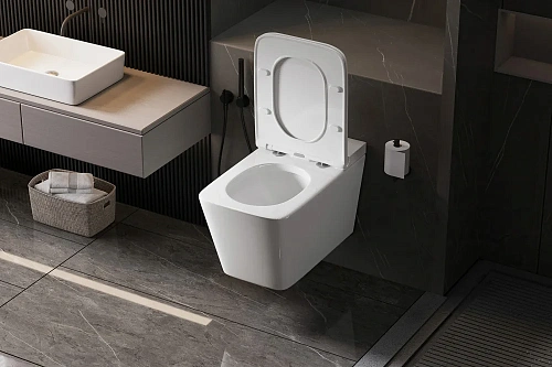 Комплект унитаза ABBER Rechteck AC1202P белый с импульсным смывом с инсталляцией AC0101P Комплект унитаза ABBER Rechteck AC1202P белый с импульсным смывом с инсталляцией AC0101P