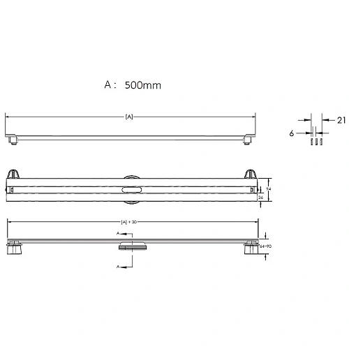 Душевой лоток BERGES SUPER Slim 500, матовый хром, S-сифон D50 H60 боковой 090178 Душевой лоток BERGES SUPER Slim 500, матовый хром, S-сифон D50 H60 боковой 090178