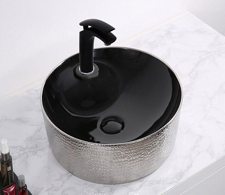 Раковина CeramaLux D1306H020 накладная, черный/серый