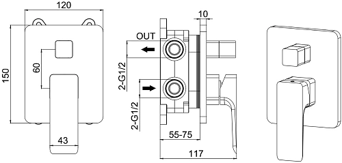Смеситель для ванны Allen Brau Infinity 5.21014-BN (с внутренней частью) никель браш Смеситель для ванны Allen Brau Infinity 5.21014-BN (с внутренней частью) никель браш