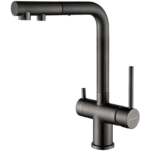 Смеситель для кухни Paulmark SERPENTINE вороненая сталь Se213222-GM Смеситель для кухни Paulmark SERPENTINE вороненая сталь Se213222-GM