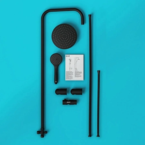 Душевая система Dorff Comfort D0708000BL с тропическим душем, черный Душевая система Dorff Comfort D0708000BL с тропическим душем, черный