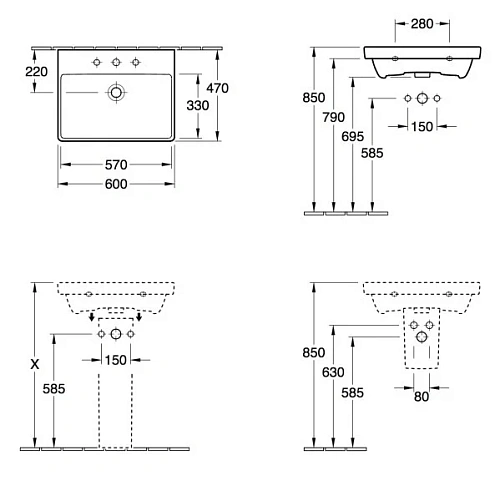 Тумба под раковину Villeroy & Boch Avento A88900B1 (A889 00 B1) Crystal Grey Тумба под раковину Villeroy & Boch Avento A88900B1 (A889 00 B1) Crystal Grey