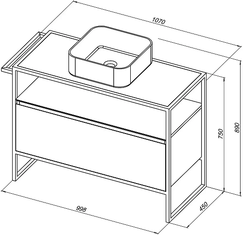 Тумба под раковину Allen Brau Priority 100 1.31003.AM антрацит матовый Тумба под раковину Allen Brau Priority 100 1.31003.AM антрацит матовый