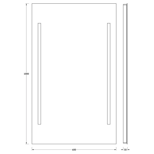 Зеркало EVOFORM Ledline BY 2123 с 2-мя встроенными LED-светильниками 14,5 W 60х100 см Зеркало EVOFORM Ledline BY 2123 с 2-мя встроенными LED-светильниками 14,5 W 60х100 см