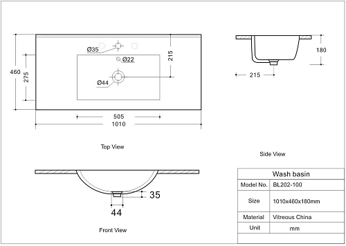 Раковина Aquanet Flow 100 00347433 Раковина Aquanet Flow 100 00347433