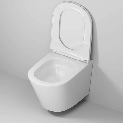 Унитаз подвесной GROSSMAN GR-4403SQ 54x36,8x35 белый, безободковый, торнадо с тонкой крышкой Унитаз подвесной GROSSMAN GR-4403SQ 54x36,8x35 белый, безободковый, торнадо с тонкой крышкой