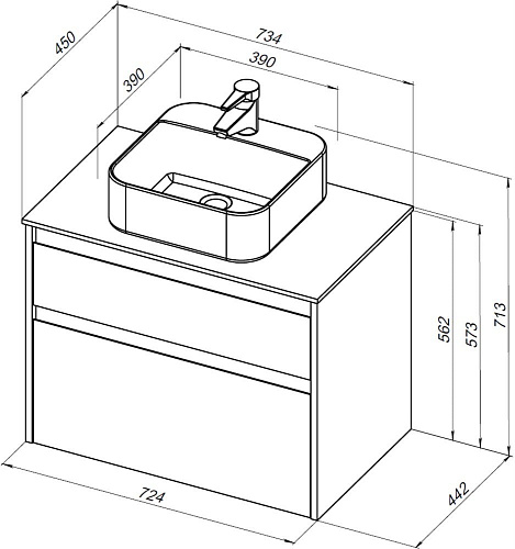 Тумба под раковину Aquanet Nova Lite 75 белый (2 ящика) 00242272 Тумба под раковину Aquanet Nova Lite 75 белый (2 ящика) 00242272