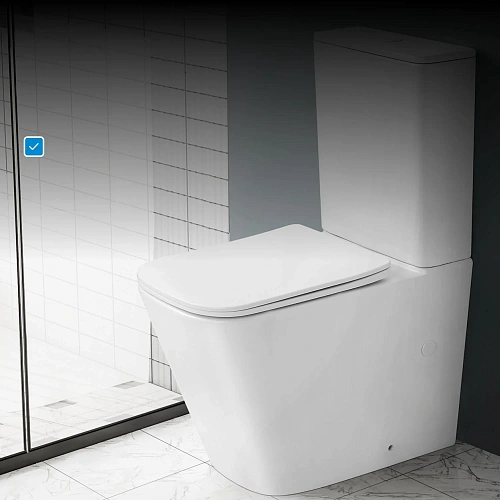 Унитаз напольный ABBER Rechteck AC1210T компакт белый, безободковый, смыв торнадо Унитаз напольный ABBER Rechteck AC1210T компакт белый, безободковый, смыв торнадо