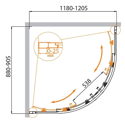 Душевой уголок CEZARES MOLVENO-RH-2-120/90-C-Cr-IV 120x90см стекло прозрачное, профиль хром Душевой уголок CEZARES MOLVENO-RH-2-120/90-C-Cr-IV 120x90см стекло прозрачное, профиль хром