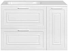 Тумба под раковину Style Line Альба (2 ящ./корзина) Барселона 90 Левая, Люкс, белый, PLUS ЛС-000010052