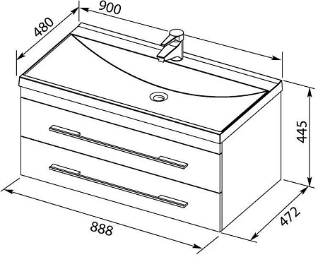 Раковина Aquanet Нота 90 00284114 Раковина Aquanet Нота 90 00284114