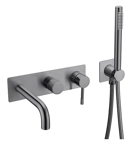 Смеситель для ванны Boheme Uno Shine Gun Metal 464-3-SGM встраиваемый Смеситель для ванны Boheme Uno Shine Gun Metal 464-3-SGM встраиваемый