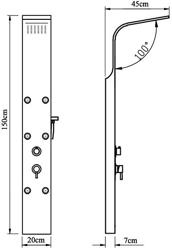 Душевая панель Aquanet Galaxy White 00209999 Душевая панель Aquanet Galaxy White 00209999