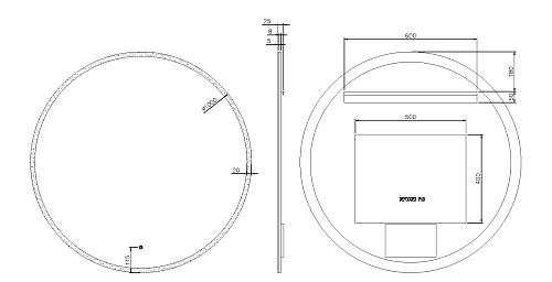 Зеркало Boheme 545-100-B металлическая рама, подсветка, сенсор, антизапотевание, D100cm Зеркало Boheme 545-100-B металлическая рама, подсветка, сенсор, антизапотевание, D100cm
