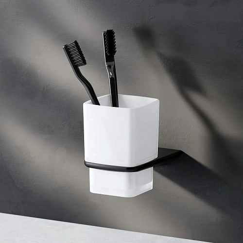 Стакан AM.PM Inspire V2.0 A50A34322 стеклянный, черный Стакан AM.PM Inspire V2.0 A50A34322 стеклянный, черный