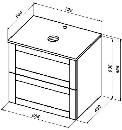 Тумба под раковину Aquanet Терра 70 маренго 00313244 Тумба под раковину Aquanet Терра 70 маренго 00313244