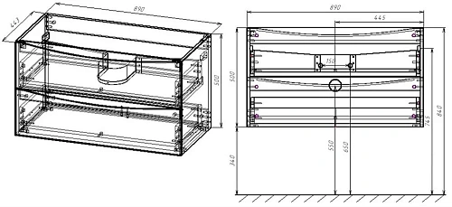 Тумба под раковину Vincea Mia 900 подвесная, 2 выкатных ящика soft close, V.Oak VMC-2MA900VO Тумба под раковину Vincea Mia 900 подвесная, 2 выкатных ящика soft close, V.Oak VMC-2MA900VO