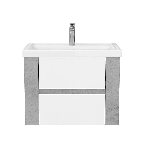 Тумба под раковину Onika Стоун 70 см 107066 подвесная, белая/ателье светлое (для Фостер 70) Тумба под раковину Onika Стоун 70 см 107066 подвесная, белая/ателье светлое (для Фостер 70)