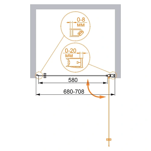Душевая дверь CEZARES ELENA-W-B-1-70-P-Cr-R 70см стекло рифленое, профиль хром Душевая дверь CEZARES ELENA-W-B-1-70-P-Cr-R 70см стекло рифленое, профиль хром