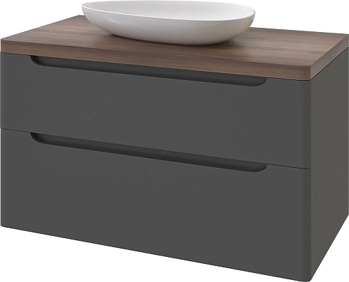 Тумба с раковиной STWORKI Берген 100 серая с темной столешницей, Bocchi Etna 1114-001-0125 568121 Тумба с раковиной STWORKI Берген 100 серая с темной столешницей, Bocchi Etna 1114-001-0125 568121