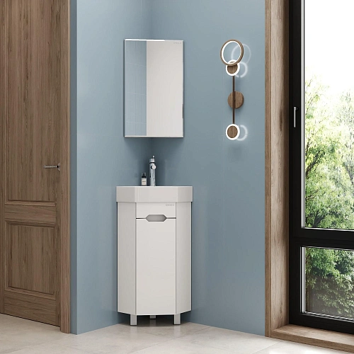 Тумба под раковину Onika Айленд 35 см 103501 напольная, белая, угловая (для Line) Тумба под раковину Onika Айленд 35 см 103501 напольная, белая, угловая (для Line)